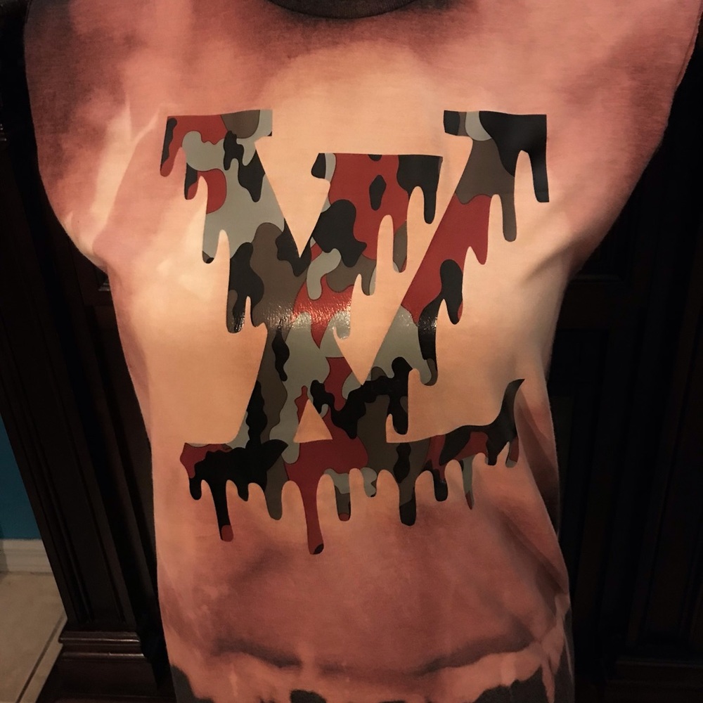 Louie inspired one of a kind bleached sleeveless T-shirt